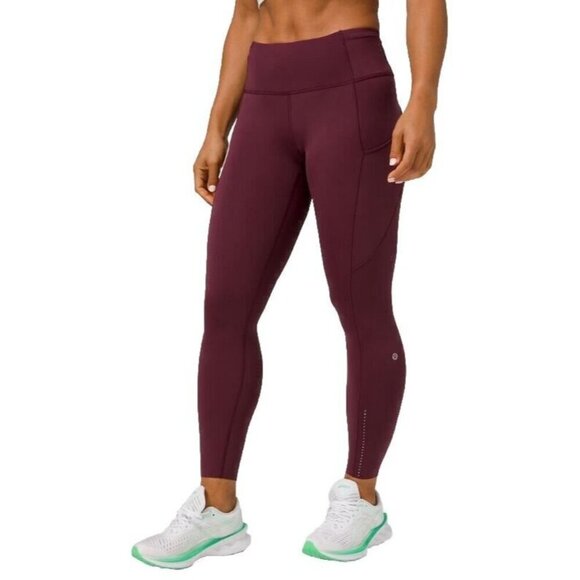 Lululemon Women's US6 Cassis Red Swift Speed  High-Rise 26’ Tight Yoga Pants - Picture 1 of 11
